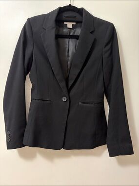 H&M Black Tailored Single-Button Blazer XXSpp